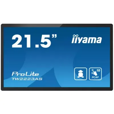 iiyama TW2223AS-B2 Signage Display Interactive flat panel 54.6 cm (21.5") Wi-Fi 345 cd/m Full HD Black Touchscreen Built-in processor Android 24/7 - Thumbnail 2