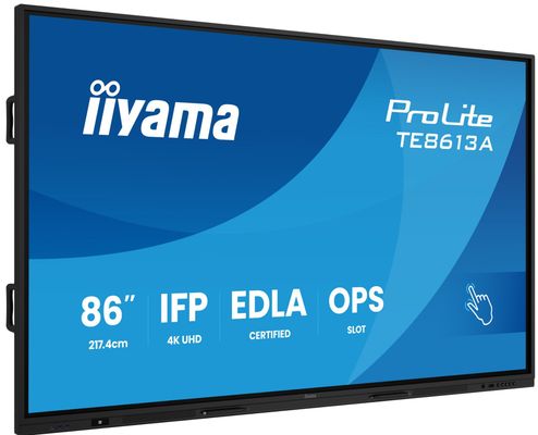iiyama TE8613A-B1AG Signage Display Interactive flat panel 2.17 m (85.6") Wi-Fi 500 cd/m 4K Ultra HD Black Touchscreen Built-in processor Android 18/7 - Thumbnail 2