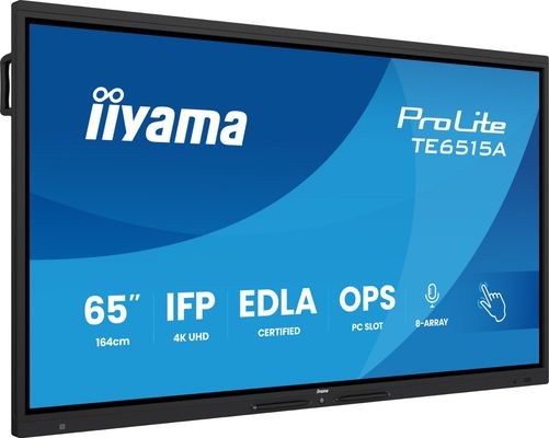iiyama TE6515A-B1AG Signage Display Interactive flat panel 163.8 cm (64.5") Wi-Fi 550 cd/m 4K Ultra HD Black Touchscreen Built-in processor Android - Thumbnail 2