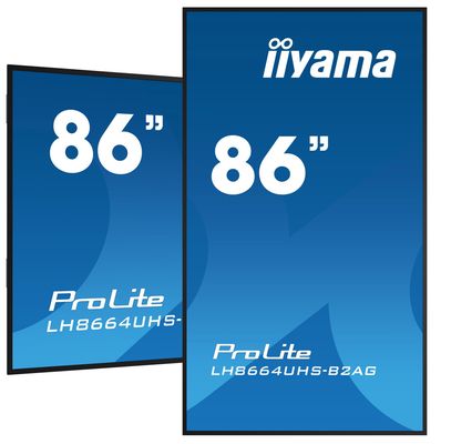 iiyama LH8664UHS-B2AG Signage Display Digital signage flat panel 2.17 m (85.6") Wi-Fi 500 cd/m 4K Ultra HD Black Built-in processor Android 11 24/7 - Thumbnail 2