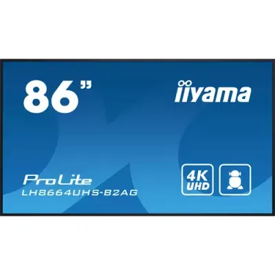 iiyama LH8664UHS-B2AG Signage Display Digital signage flat panel 2.17 m (85.6") Wi-Fi 500 cd/m 4K Ultra HD Black Built-in processor Android 11 24/7