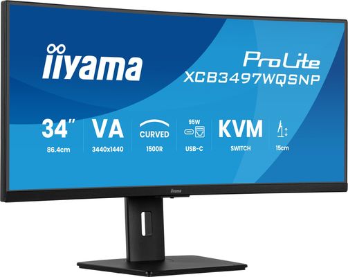 iiyama ProLite 34"UltraWide Quad HD 120Hz Curved Monitor (XCB3497WQSNP-B1)