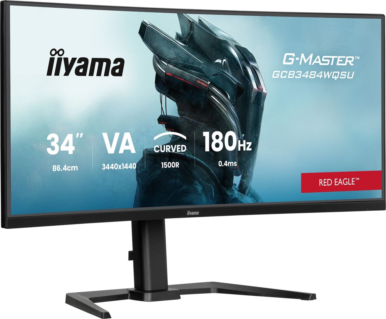 iiyama G-MASTER Red Eagle 34" UWQHD 180Hz Curved Gaming Monitor (GCB3484WQSU-B1) - Image 1