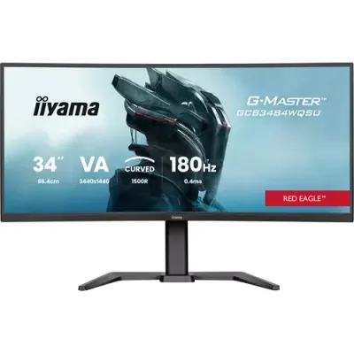 iiyama G-MASTER Red Eagle 34" UWQHD 180Hz Curved Gaming Monitor (GCB3484WQSU-B1) - Thumbnail 2