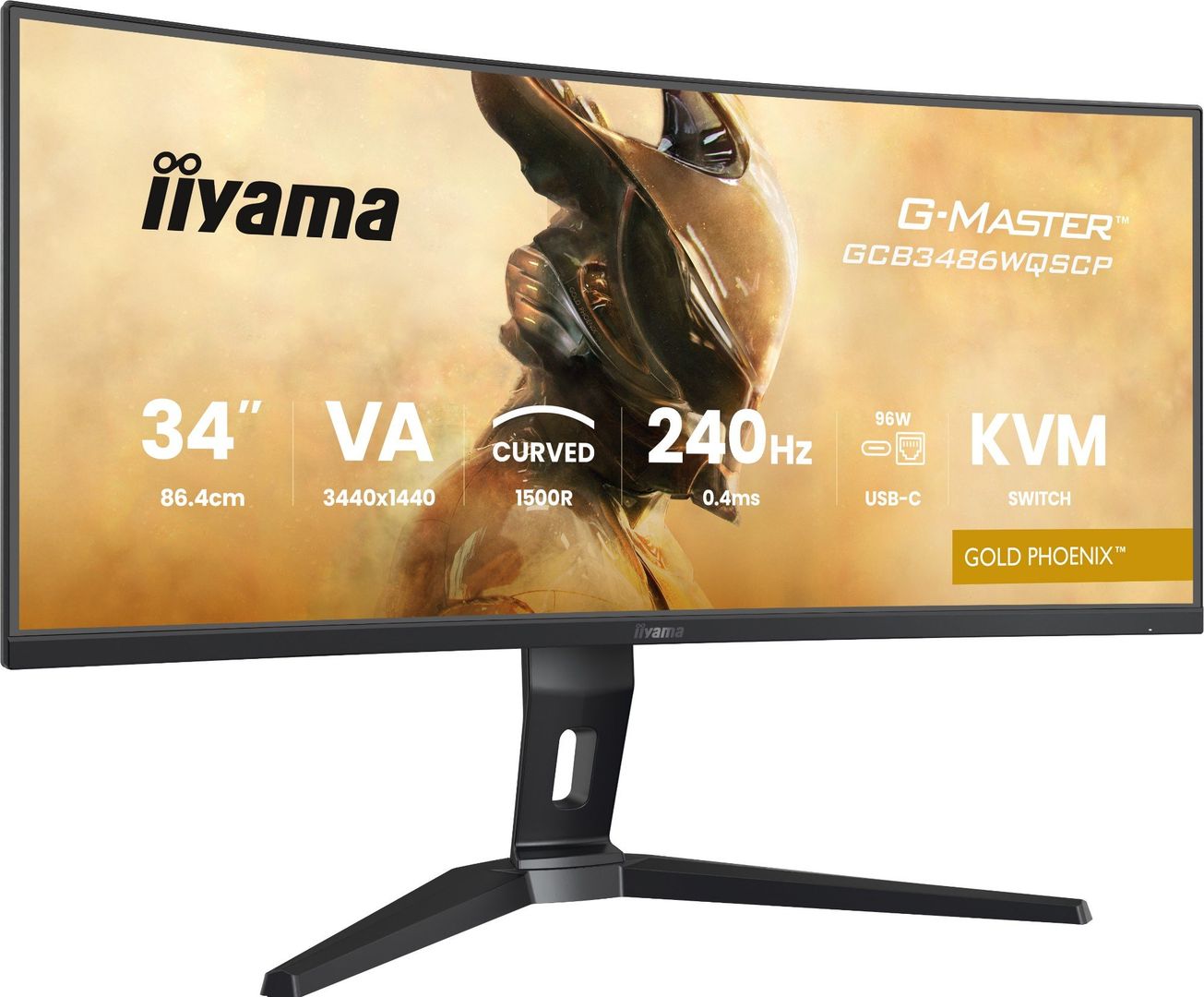 iiyama G-MASTER Gold Phoenix 34" UWQHD 240Hz Curved Gaming Monitor (GCB3486WQSCP-B1) - Image 1