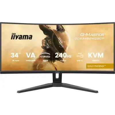 iiyama G-MASTER Gold Phoenix 34" UWQHD 240Hz Curved Gaming Monitor (GCB3486WQSCP-B1) - Thumbnail 2