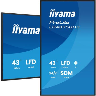 iiyama LH4375UHS-B2AG Signage Display Digital signage flat panel 108 cm (42.5") LCD Wi-Fi 500 cd/m 4K Ultra HD Black Built-in processor Android 11 24/7 - Thumbnail 2
