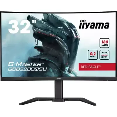 iiyama G-MASTER Red Eagle 32" QHD 180Hz Curved Gaming Monitor (GCB3280QSU-B2) - Thumbnail 2