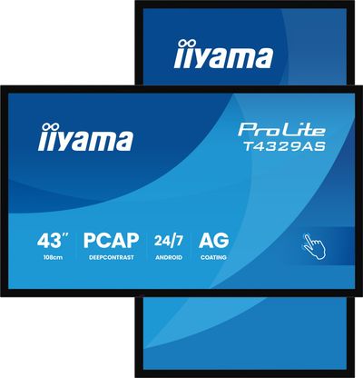 iiyama T4329AS-B1AG computer monitor 108 cm (42.5") 3840 x 2160 pixels 4K Ultra HD LED Touchscreen Black