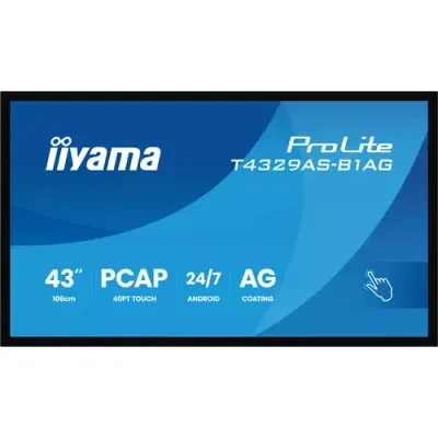 iiyama T4329AS-B1AG computer monitor 108 cm (42.5") 3840 x 2160 pixels 4K Ultra HD LED Touchscreen Black - Thumbnail 2