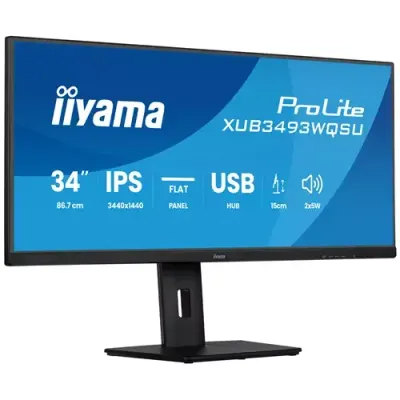 iiyama ProLite XUB3493WQSU-B6 computer monitor 86.4 cm (34") 3440 x 1440 pixels UltraWide Quad HD LED Black - Thumbnail 2