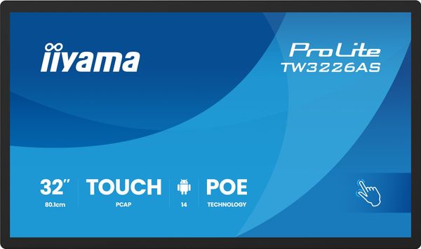 iiyama 31.5” PCAP 10pt touchscreen PC with Android, PoE technology and iiSignage²