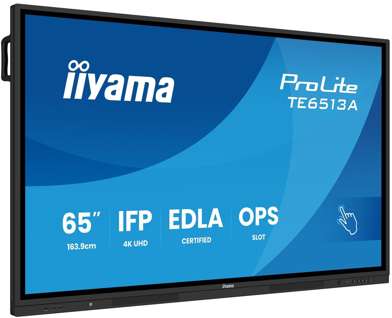 iiyama TE6513A-B2AG Signage Display Interactive flat panel 163.8 cm (64.5") Wi-Fi 500 cd/m² 4K Ultra HD Black Touchscreen Built-in processor Android 24/7 - Image 1