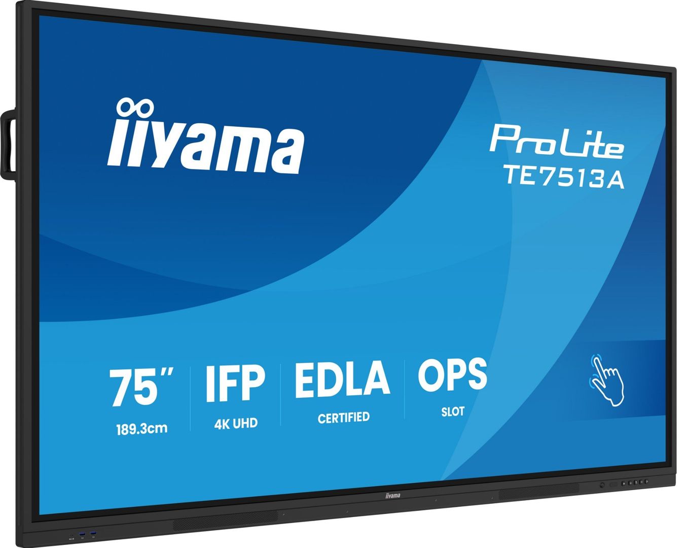 75" Black IPS 4K UHD Interactive Display 3x HDMI 24/7 - Image 1