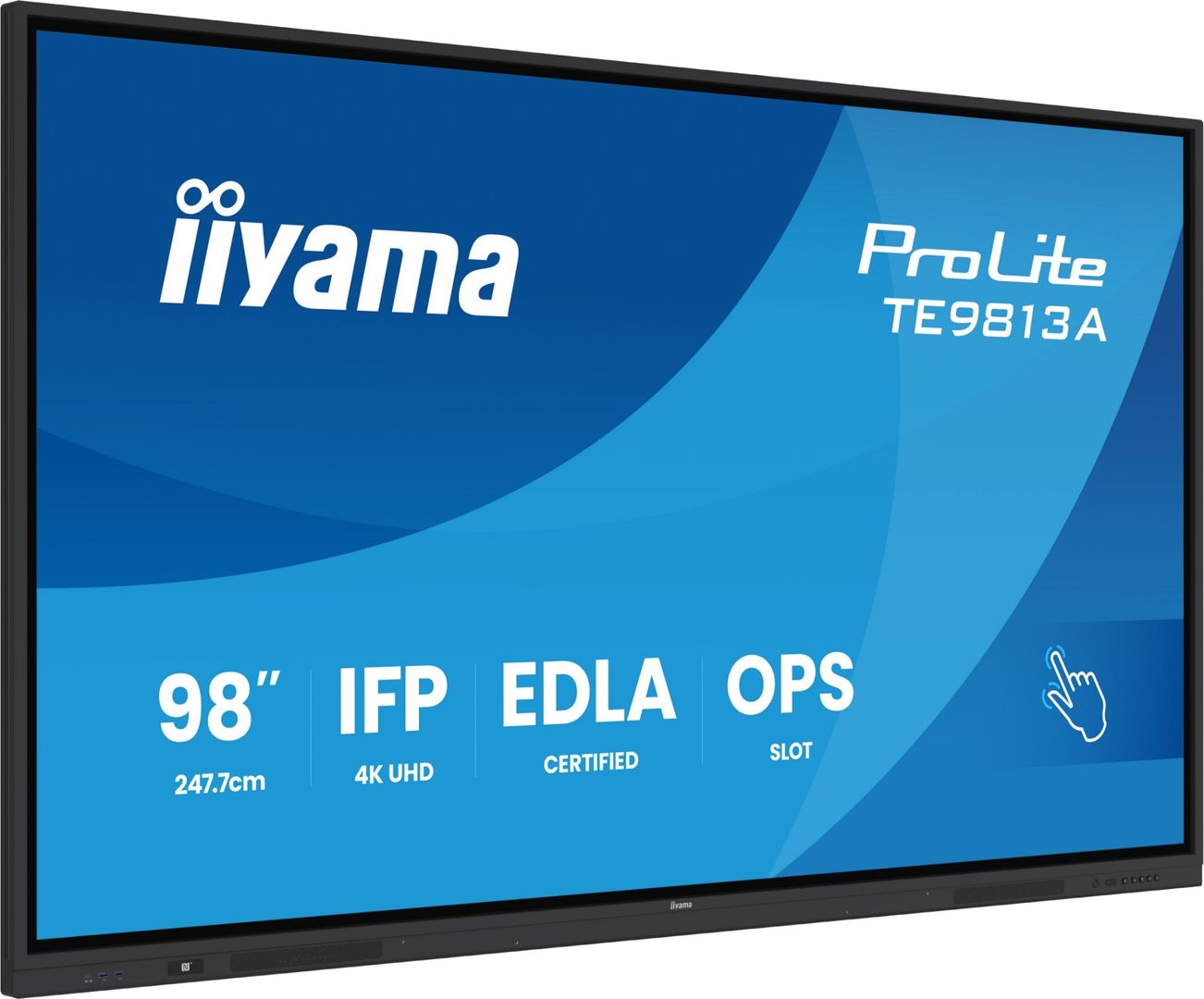 98" Black Google EDLA Certified IFP IPS Interactive Display 4K UHD HDMI USB USB-C and DisplayPort - Image 1