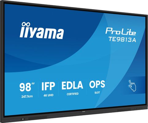 98" Black Google EDLA Certified IFP IPS Interactive Display 4K UHD HDMI USB USB-C and DisplayPort