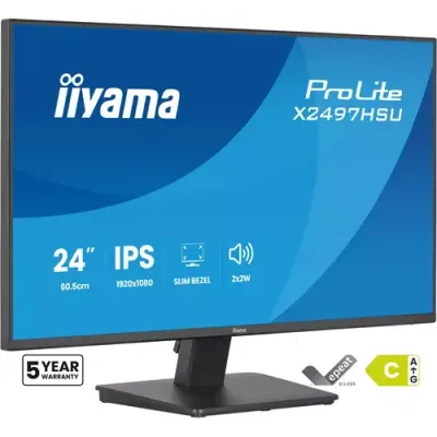 iiyama ProLite X2497HSU-B1 computer monitor 60.5 cm (23.8") 1920 x 1080 pixels Full HD LED Black - Thumbnail 2