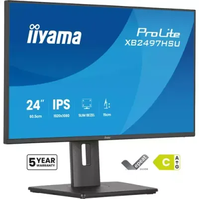 iiyama ProLite XB2497HSU-B1 computer monitor 60.5 cm (23.8") 1920 x 1080 pixels Full HD LED Black - Thumbnail 2