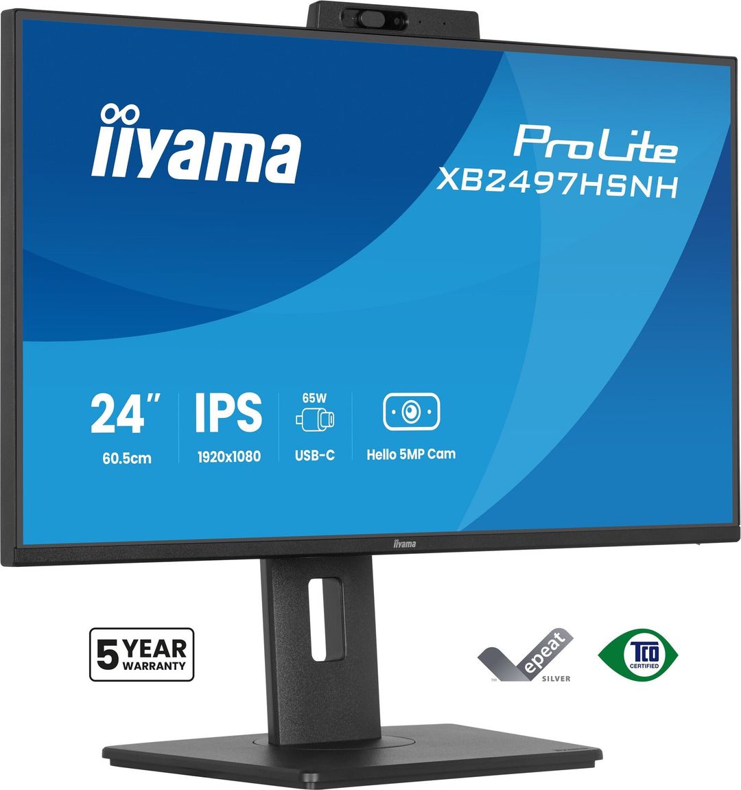 24" Black IPS Monitor HDMI Display Port and USB-C - Image 1