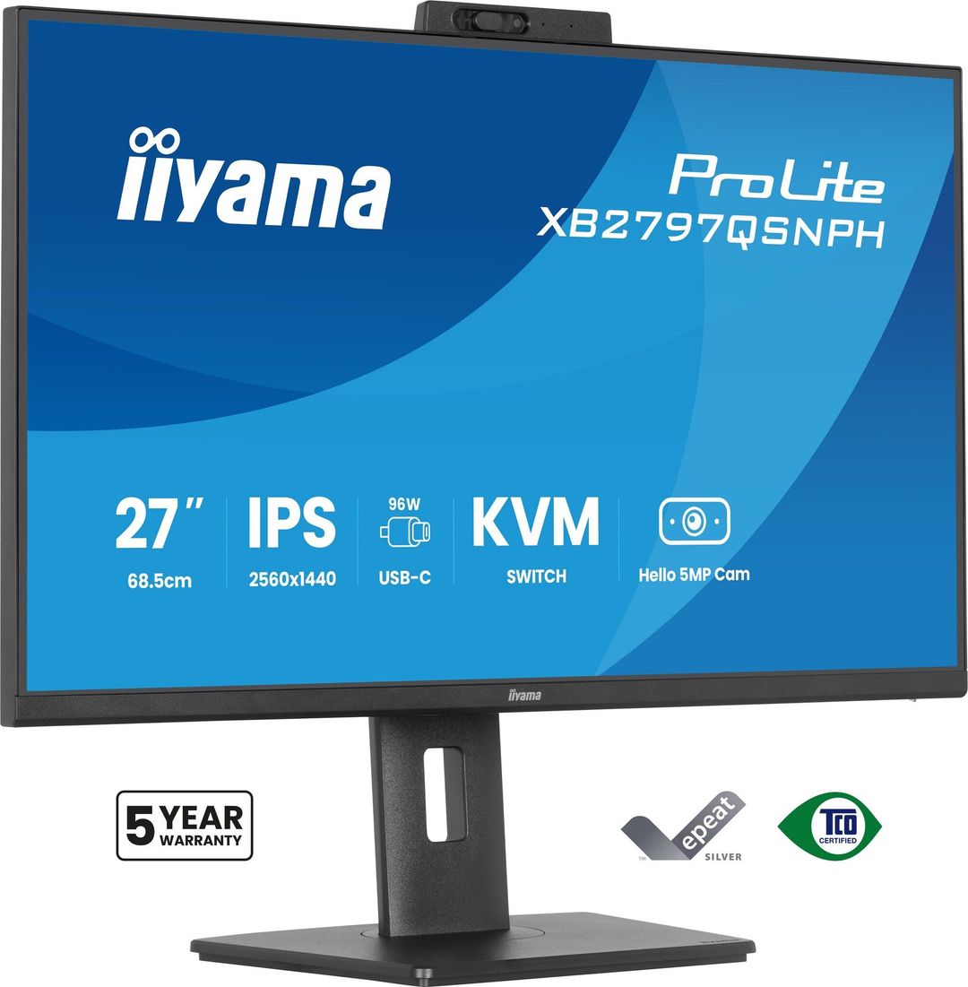 iiyama ProLite XB2797QSNPH-B1 27IN IPS LCD 4MS 2560X1440 350CD/M2 HDMI/DP/USB 2 computer monitor 68.6 cm (27") 2560 x 1440 pixels Quad HD Black - Image 1