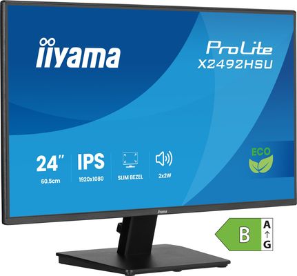 iiyama ProLite X2492HSU-B1 computer monitor 60.5 cm (23.8") 1920 x 1080 pixels Full HD LED Black - Thumbnail 2