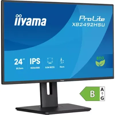 iiyama ProLite XB2492HSU-B1 computer monitor 60.5 cm (23.8") 1920 x 1080 pixels Full HD LED Black - Thumbnail 2