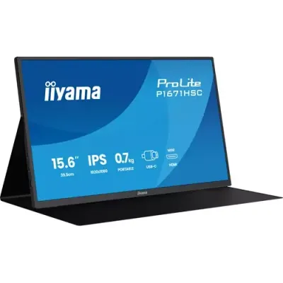 iiyama ProLite P1671HSC-B1 computer monitor 39.6 cm (15.6") 1920 x 1080 pixels Full HD LED Black - Thumbnail 2