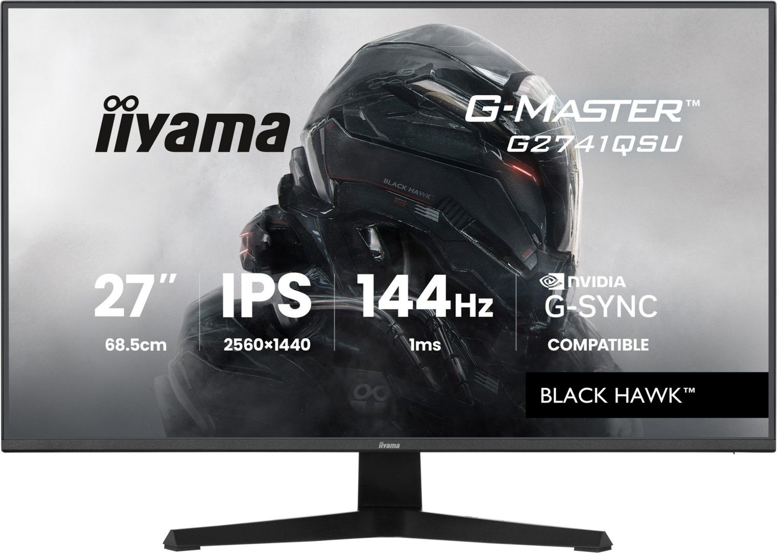 iiyama G-MASTER 27" Black Hawk 144Hz Gaming Monitor (G2741QSU-B1) - Image 1
