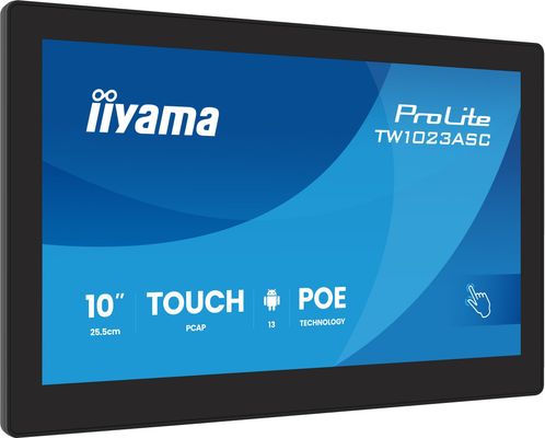 iiyama TW1023ASC-B3P Signage Display Kiosk design 25.6 cm (10.1") Wi-Fi 385 cd/m WXGA Black Touchscreen Built-in processor Android 24/7 - Thumbnail 2