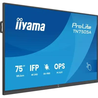 iiyama TN7505A-B1AG Signage Display Interactive flat panel 189.3 cm (74.5") 500 cd/m² 4K Ultra HD Black Touchscreen - Thumbnail 2