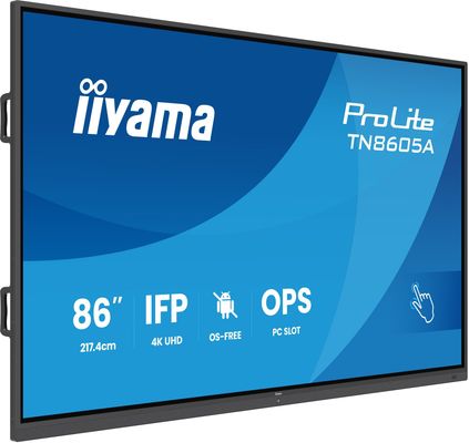 86" Black IPS 4K UHD Interactive Display 2x HDMI 8ms