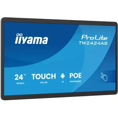 iiyama TW2424AS-B3P Signage Display Interactive flat panel 60.5 cm (23.8") Wi-Fi 450 cd/m² Full HD Black Touchscreen Built-in processor Android 24/7 - Thumbnail 2