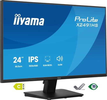 iiyama ProLite X2491HS-B1 computer monitor 60.5 cm (23.8") 1920 x 1080 pixels Full HD LCD Black
