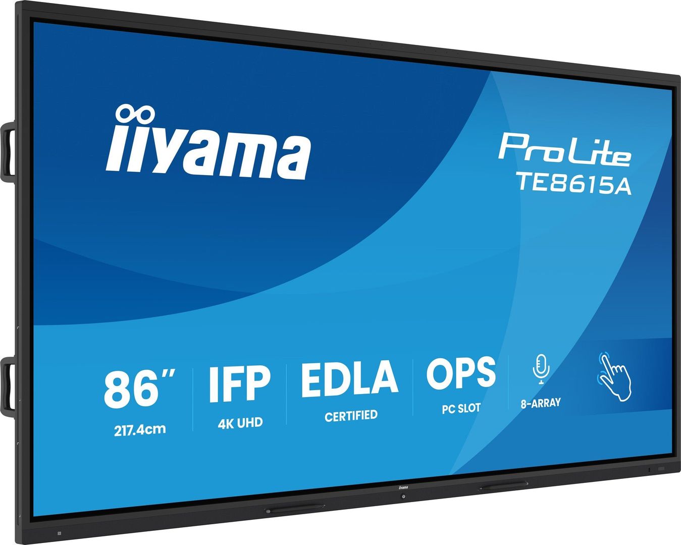 iiyama TE8615A-B2AG Signage Display Kiosk design 2.17 m (85.6") Wi-Fi 550 cd/m² 4K Ultra HD Black Touchscreen Built-in processor Android 24/7 - Image 1