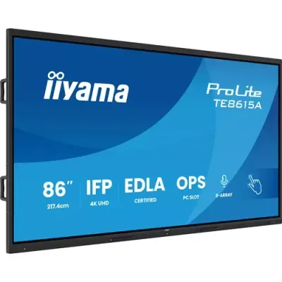 iiyama TE8615A-B2AG Signage Display Kiosk design 2.17 m (85.6") Wi-Fi 550 cd/m² 4K Ultra HD Black Touchscreen Built-in processor Android 24/7 - Thumbnail 2
