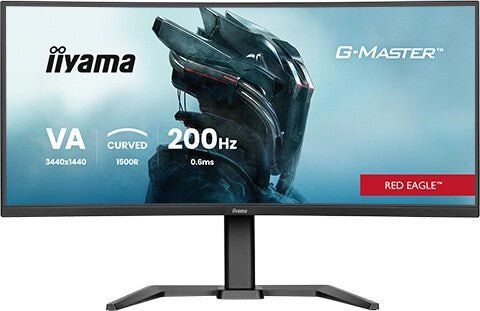 iiyama G-MASTER Red Eagle GCB3484WQSU-B2 - LED monitor - gaming - curved - 34" (31.4" viewable) - 3440 x 1440 UWQHD @ 400 Hz - VA - 450 cd/m? - 4000:1 - 0.6 ms - 2xHDMI DisplayPort - speakers - black