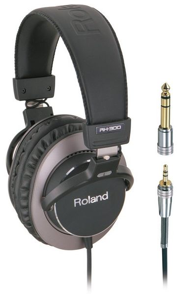 Roland RH-300 headphones/headset Wired Head-band Music Black Brown