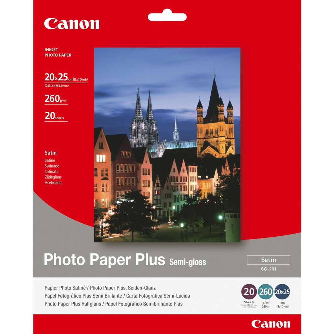 Canon SG-201 Semi-Gloss Photo Paper Plus 8x10" - 20 Sheets - Image 1
