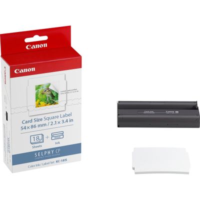 Canon KC-18IS Colour Ink + 54 x 86 mm Sticker Paper Set 18 Sheets