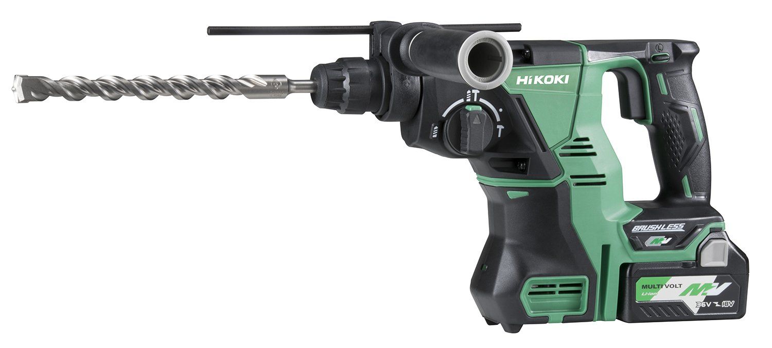 Hikoki 36V Multivolt Rotary Hammer Drill 28mm SDS-PLUS 2 x 2.5AH LI-ION Batteries DH36DPAJRZ - Image 1