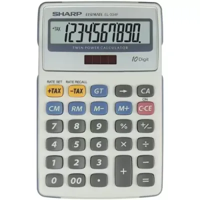 Sharp EL-334F calculator Desktop Financial Grey - Thumbnail 2