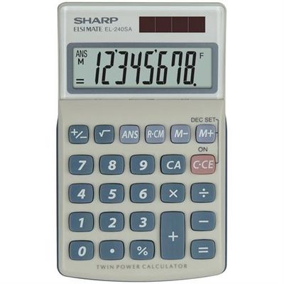 Sharp EL-240SA calculator Pocket Basic Blue, Grey