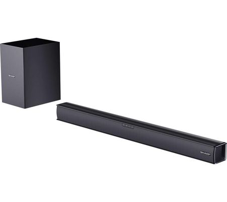 SHARP HT-SBW182 2.1 Wireless Sound Bar, Black
