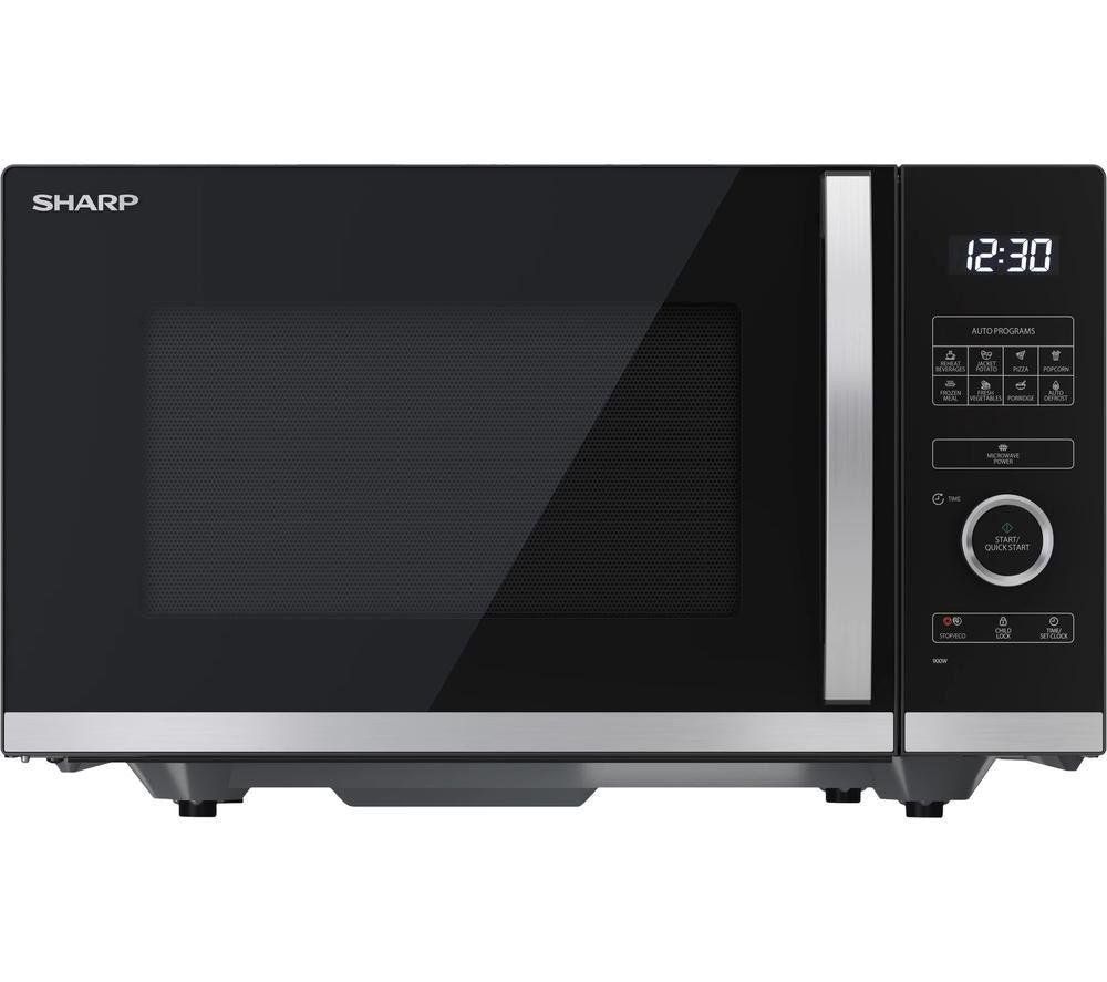 Sharp YC-QS254AU-B 25L Black Flatbed Microwave 900 W & 8 Auto Programmes - Image 1