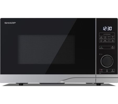 Sharp YC-PS254AU-S 25L 900w Solo Microwave Silver 10 Power Levels & Auto Defrost