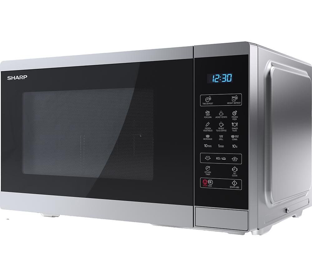 SHARP YC-MG252AU-S Microwave with Grill - Silver, Silver/Grey - Image 1
