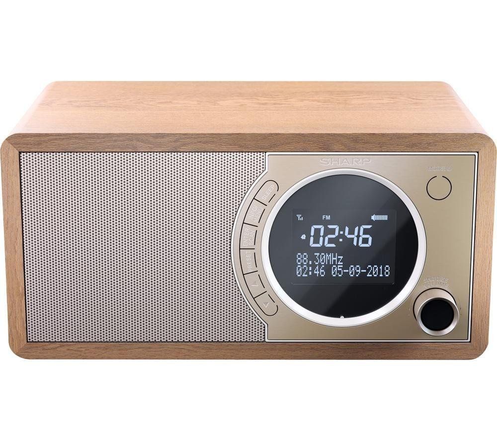 SHARP DR-450 BR DABﱓ Bluetooth Radio - Brown, Brown - Image 1