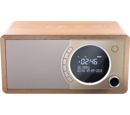 SHARP DR-450 BR DABﱓ Bluetooth Radio - Brown, Brown