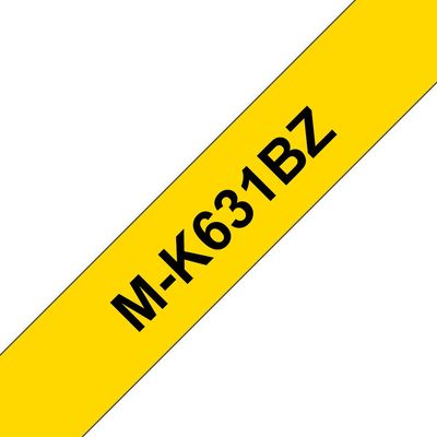 Brother 12mm Black on Yellow Plastic Tape