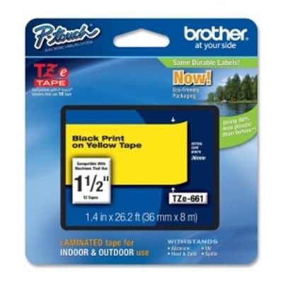 Brother TZE-661 DirectLabel black on yellow Laminat 36mm x 8m for Brot